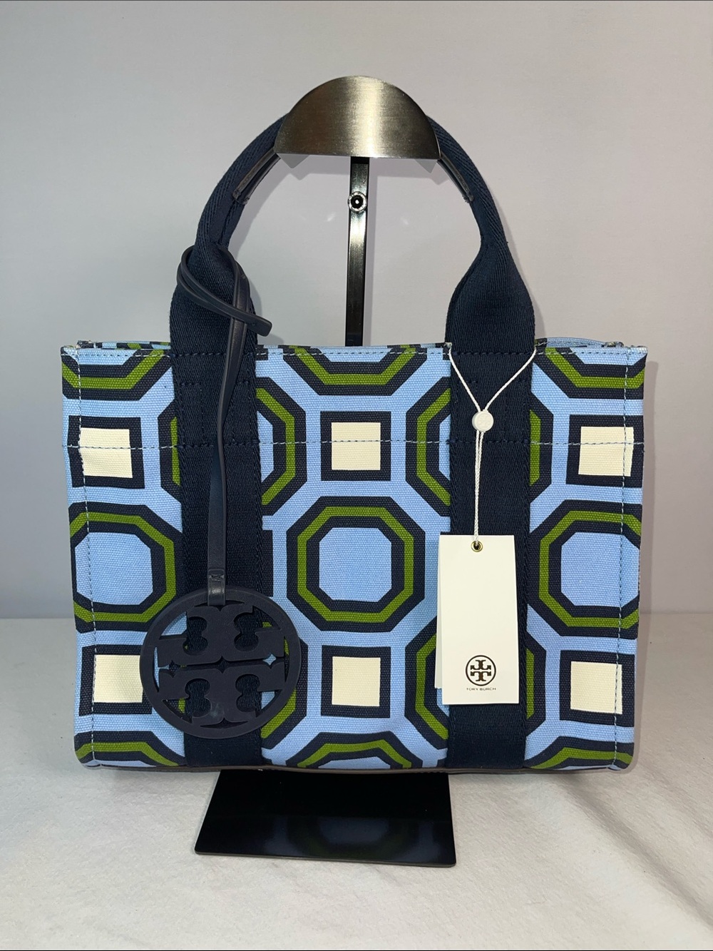Tory Burch Tory Mini Tote Octagon Square Chambray NWT Crossbody 46427